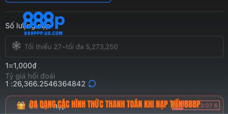 Nạp Tiền 888P - Khám Phá Dịch Vụ Nạp Hiện Đại Và Tiện Lợi 2 Điểm nổi bật khi thực hiện giao dịch nạp tiền tại 888P